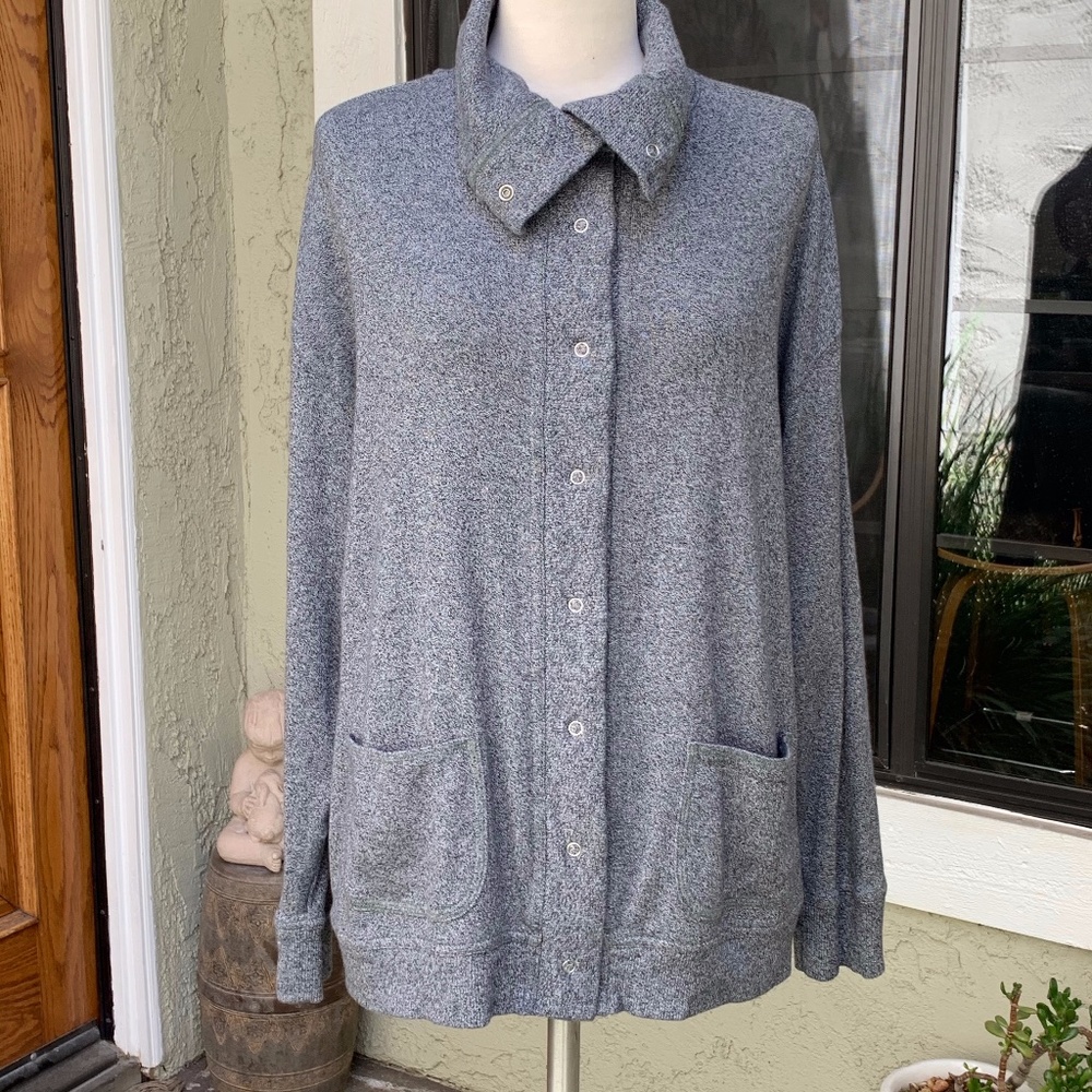 SPA BY CHICO'S Cotton Cardigan Snap front Size 1